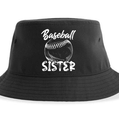 Baseball Sister For Wo Family Matching Players Team Sustainable Bucket Hat