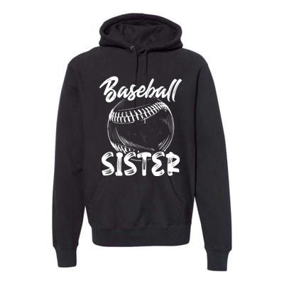 Baseball Sister For Wo Family Matching Players Team Premium Hoodie