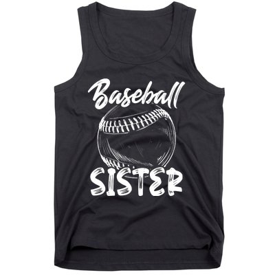 Baseball Sister For Wo Family Matching Players Team Tank Top