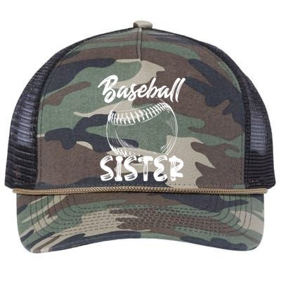 Baseball Sister For Wo Family Matching Players Team Retro Rope Trucker Hat Cap