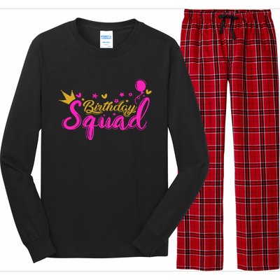 Birthday Squad Funny Birthday Party Girl Long Sleeve Pajama Set