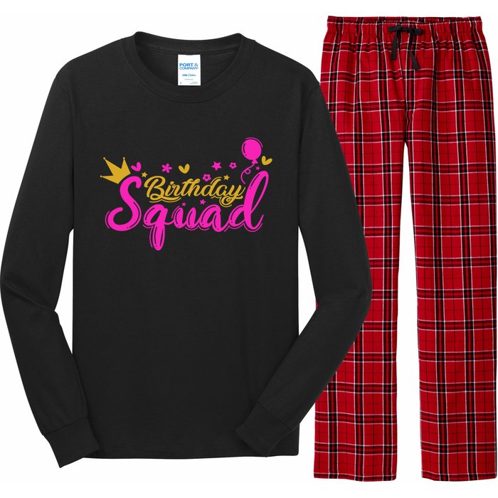 Birthday Squad Funny Birthday Party Girl Long Sleeve Pajama Set