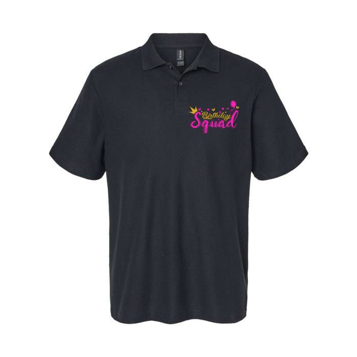 Birthday Squad Funny Birthday Party Girl Softstyle Adult Sport Polo