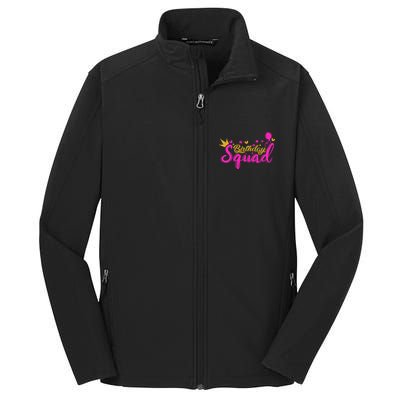 Birthday Squad Funny Birthday Party Girl Core Soft Shell Jacket