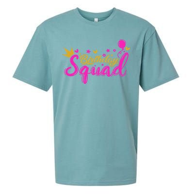 Birthday Squad Funny Birthday Party Girl Sueded Cloud Jersey T-Shirt