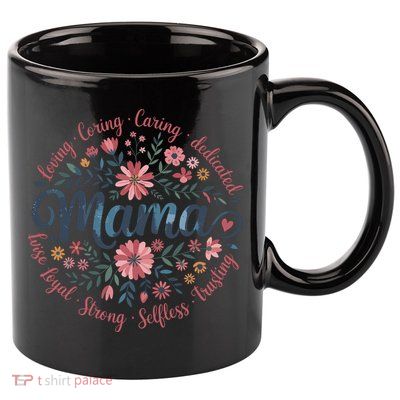 Boho Style Floral Mama She Is Mom Mothers Day 11oz C Handle Ceramic Mug