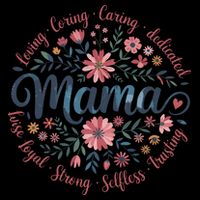 Boho Style Floral Mama She Is Mom Mothers Day Drawstring Bag