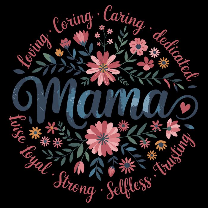 Boho Style Floral Mama She Is Mom Mothers Day Drawstring Bag