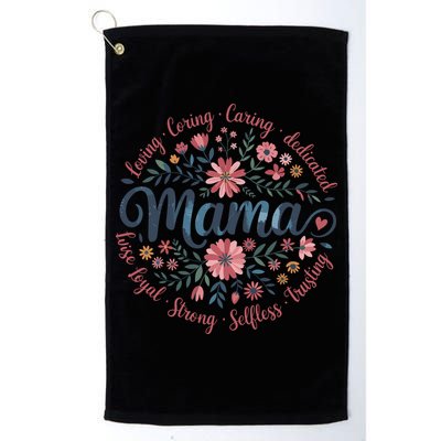 Boho Style Floral Mama She Is Mom Mothers Day Golf Towel