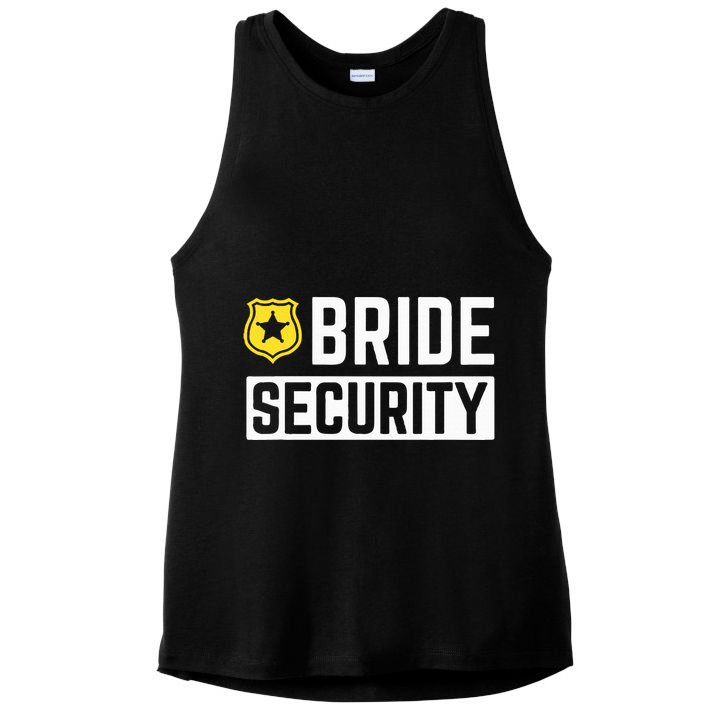 Bride Security Funny Wedding Bridal Party Ladies PosiCharge Tri-Blend Wicking Tank