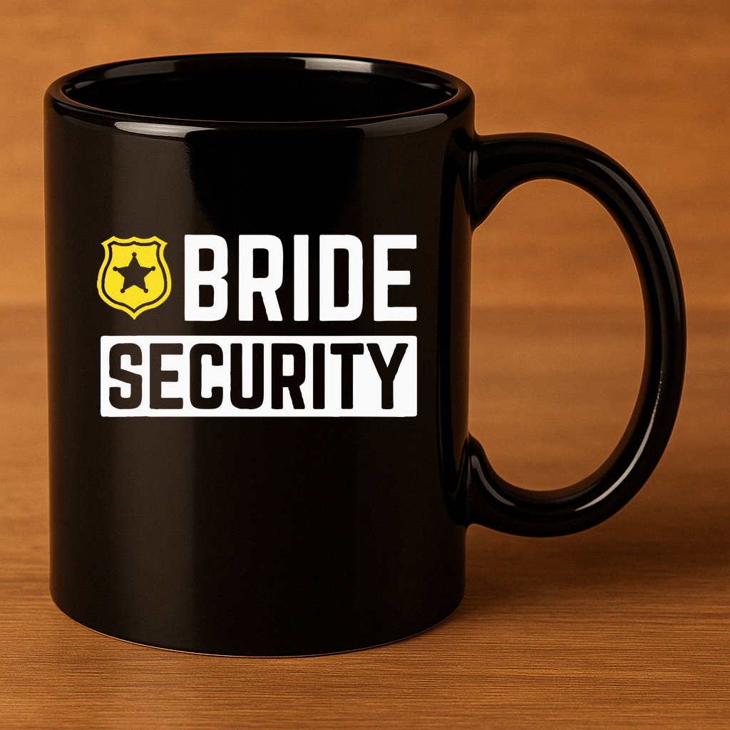 Bride Security Funny Wedding Bridal Party 11oz C Handle Ceramic Mug