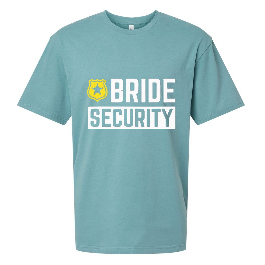 Bride Security Funny Wedding Bridal Party Sueded Cloud Jersey T-Shirt