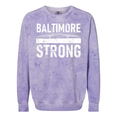 Baltimore Strong Francis Scott Key Bridge Colorblast Crewneck Sweatshirt