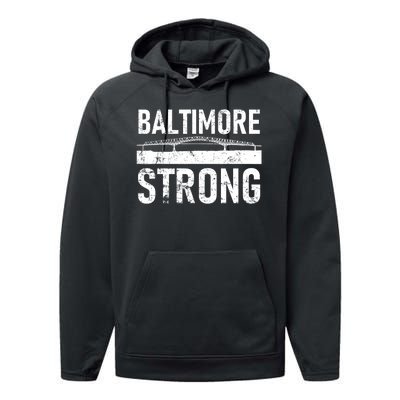 Baltimore Strong Francis Scott Key Bridge Performance Fleece Hoodie