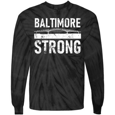 Baltimore Strong Francis Scott Key Bridge Tie-Dye Long Sleeve Shirt