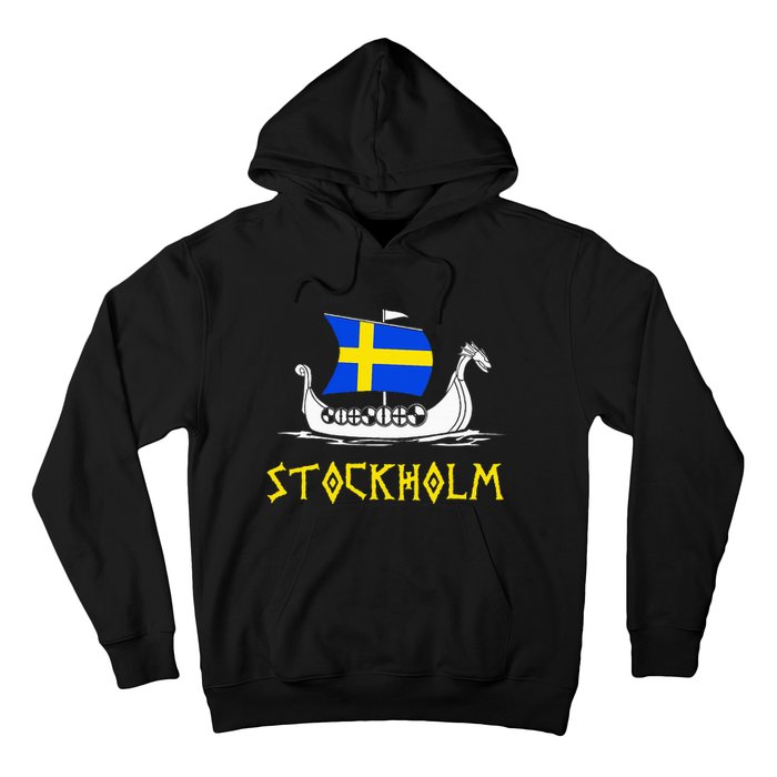 Boat Swedish Flag Sweden Viking Ship Stockholm Hoodie