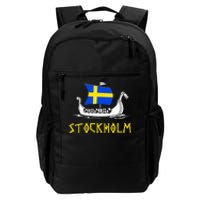 Boat Swedish Flag Sweden Viking Ship Stockholm Daily Commute Backpack