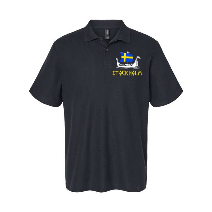 Boat Swedish Flag Sweden Viking Ship Stockholm Softstyle Adult Sport Polo