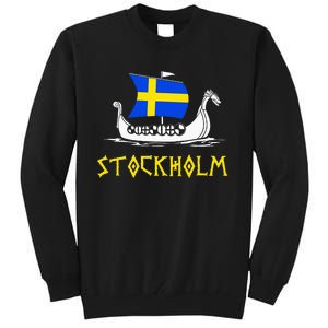 Boat Swedish Flag Sweden Viking Ship Stockholm Tall Sweatshirt