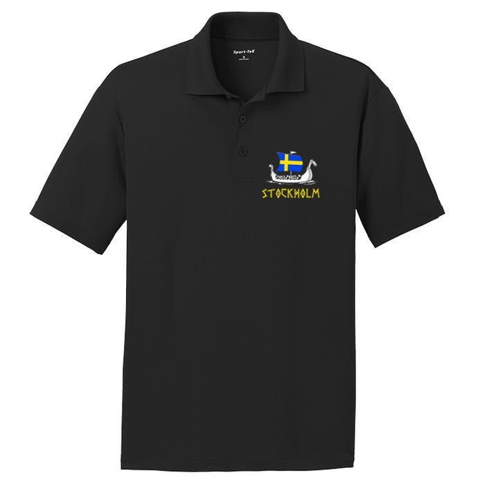 Boat Swedish Flag Sweden Viking Ship Stockholm PosiCharge RacerMesh Polo