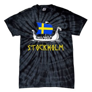 Boat Swedish Flag Sweden Viking Ship Stockholm Tie-Dye T-Shirt