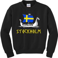 Boat Swedish Flag Sweden Viking Ship Stockholm Kids Sweatshirt