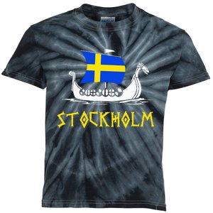 Boat Swedish Flag Sweden Viking Ship Stockholm Kids Tie-Dye T-Shirt