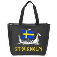 Boat Swedish Flag Sweden Viking Ship Stockholm Zip Tote Bag