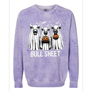 Bull Sheet Funny Ghost Cow Halloween Colorblast Crewneck Sweatshirt