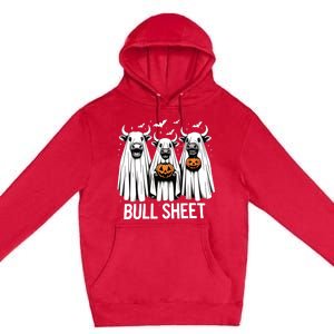 Bull Sheet Funny Ghost Cow Halloween Premium Pullover Hoodie