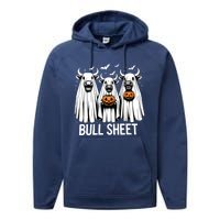 Bull Sheet Funny Ghost Cow Halloween Performance Fleece Hoodie