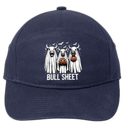 Bull Sheet Funny Ghost Cow Halloween 7-Panel Snapback Hat