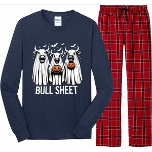 Bull Sheet Funny Ghost Cow Halloween Long Sleeve Pajama Set