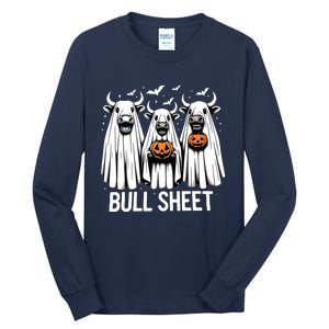 Bull Sheet Funny Ghost Cow Halloween Tall Long Sleeve T-Shirt