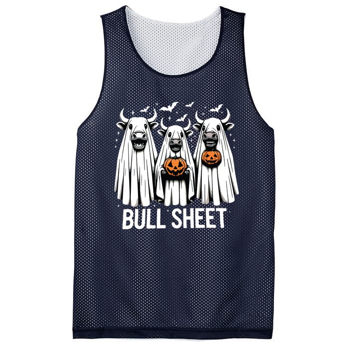 Bull Sheet Funny Ghost Cow Halloween Mesh Reversible Basketball Jersey Tank