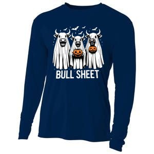 Bull Sheet Funny Ghost Cow Halloween Cooling Performance Long Sleeve Crew