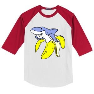 Banana Shark For Banana Lover Kids Colorblock Raglan Jersey