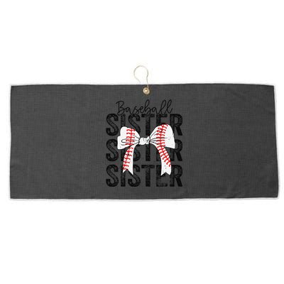 Baseball Sister Funny Baseball Life Softball Life Girl Large Microfiber Waffle Golf Towel