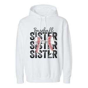 Baseball Sister Funny Baseball Life Softball Life Girl Garment-Dyed Fleece Hoodie