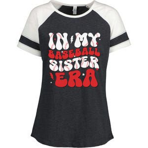 Baseball Sister Funny Women Mothers Day Enza Ladies Jersey Colorblock Tee