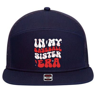 Baseball Sister Funny Women Mothers Day 7 Panel Mesh Trucker Snapback Hat