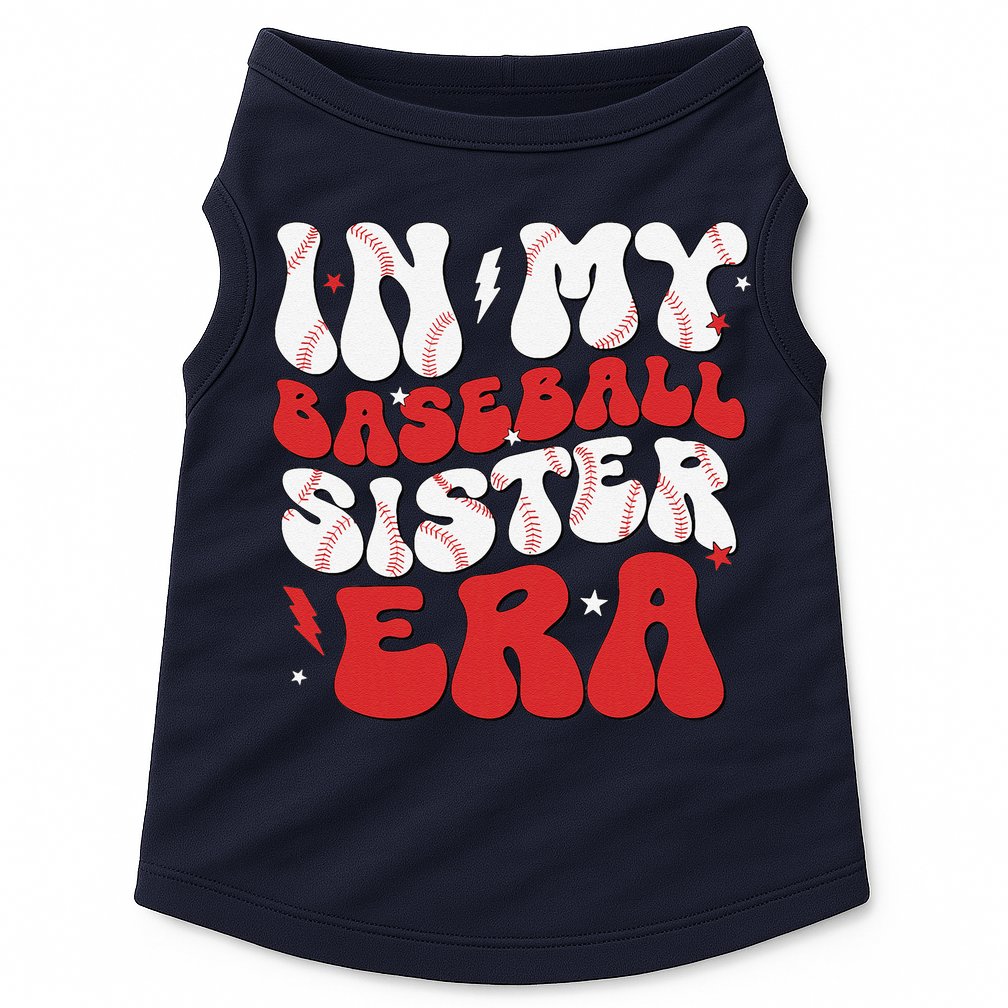 Baseball Sister Funny Women Mothers Day Doggie Tank