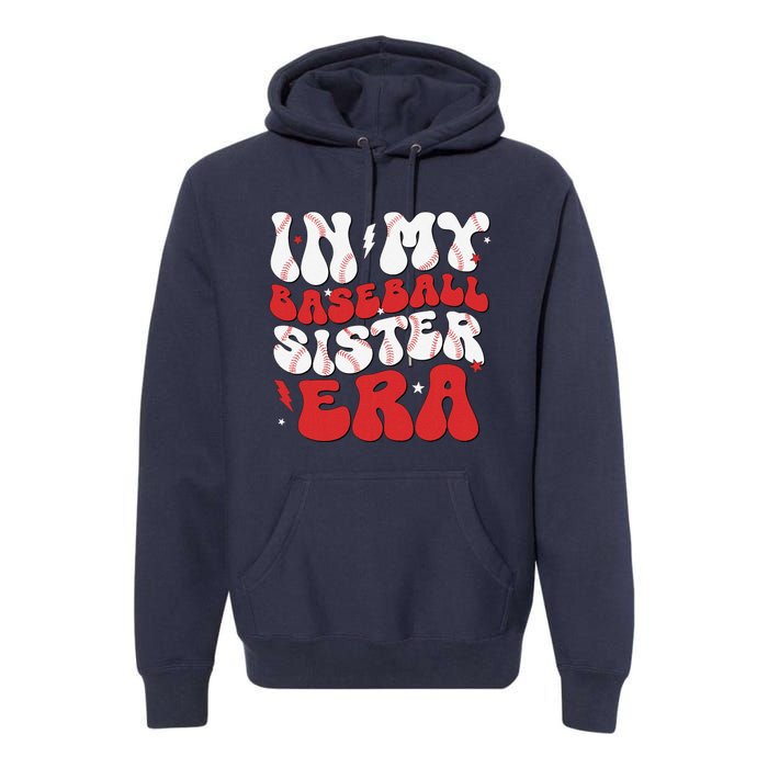 Baseball Sister Funny Women Mothers Day Premium Hoodie