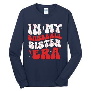 Baseball Sister Funny Women Mothers Day Tall Long Sleeve T-Shirt