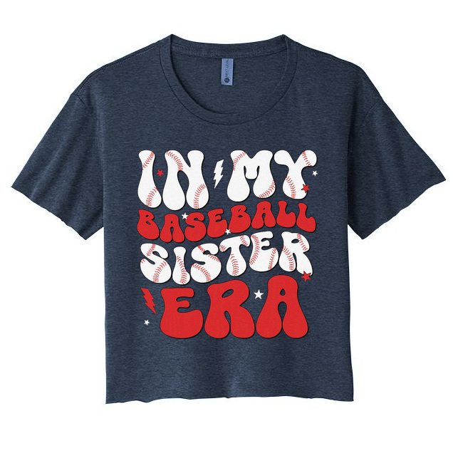 Baseball Sister Funny Women Mothers Day Women's Crop Top Tee
