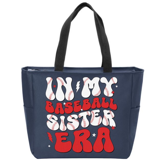 Baseball Sister Funny Women Mothers Day Zip Tote Bag