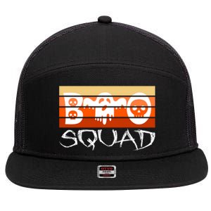 Boo Squad Funny Happy Halloween Cute Ghost 7 Panel Mesh Trucker Snapback Hat