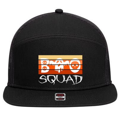 Boo Squad Funny Happy Halloween Cute Ghost 7 Panel Mesh Trucker Snapback Hat