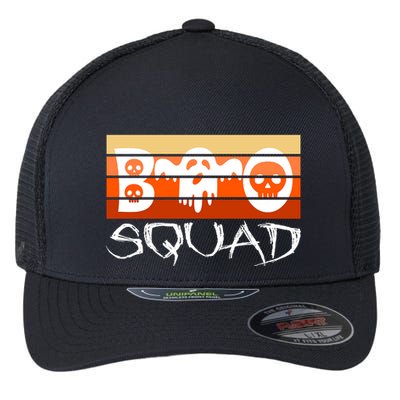 Boo Squad Funny Happy Halloween Cute Ghost Flexfit Unipanel Trucker Cap