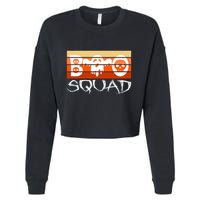 Boo Squad Funny Happy Halloween Cute Ghost Cropped Pullover Crew